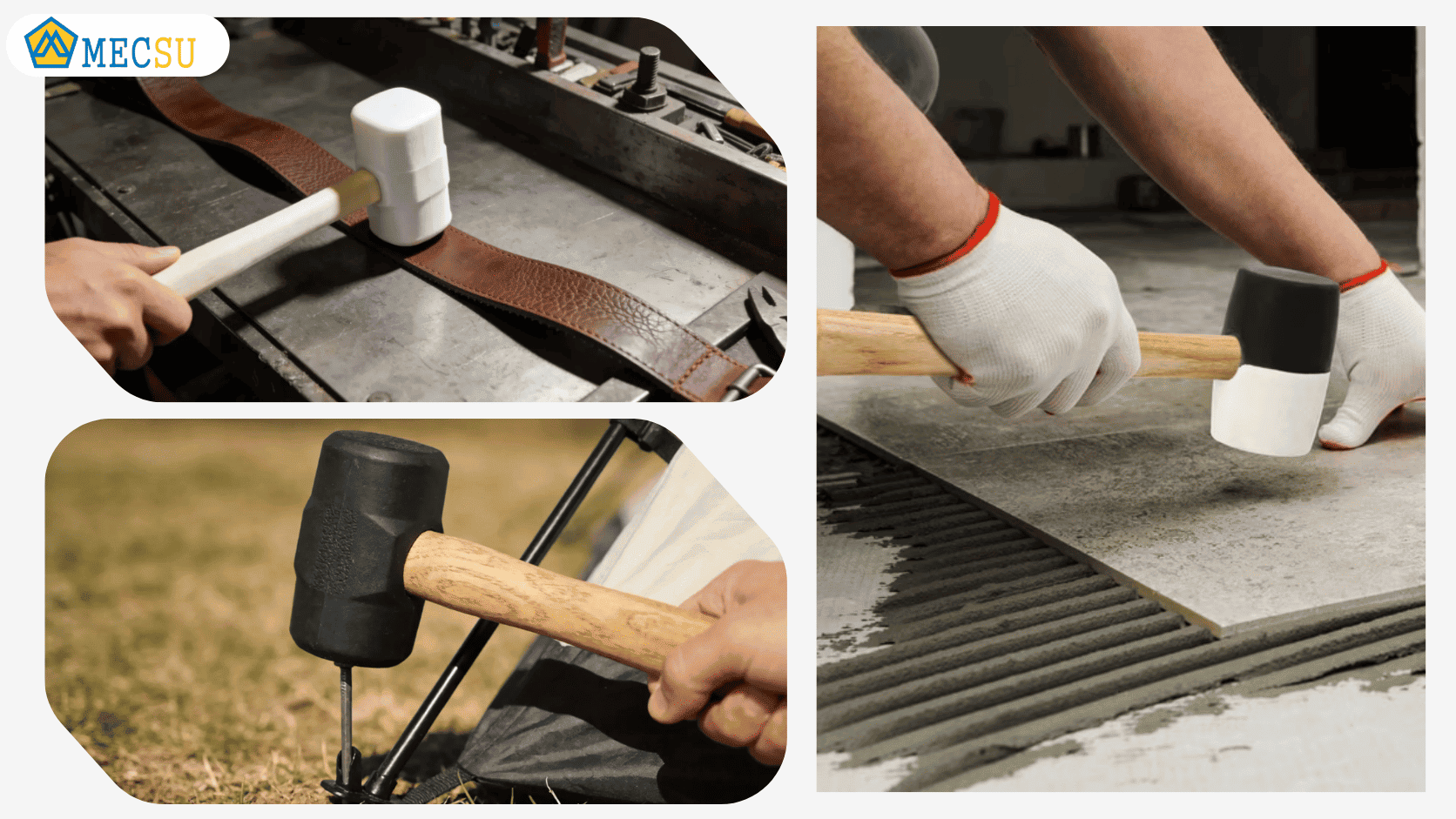 Sự khác biệt trong ứng dụng thực tế giữa búa nhựa và búa cao su
